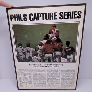 1980 Philadelphia Phillies World Series Plaque 14.5 in x 11.5 in Ready to Hang